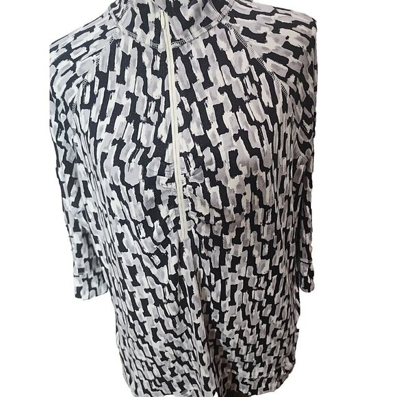 Talbots Animal Print 1/4 Zip Jacket Zip Pockets Stretch Women's 2X - Picture 2 of 10